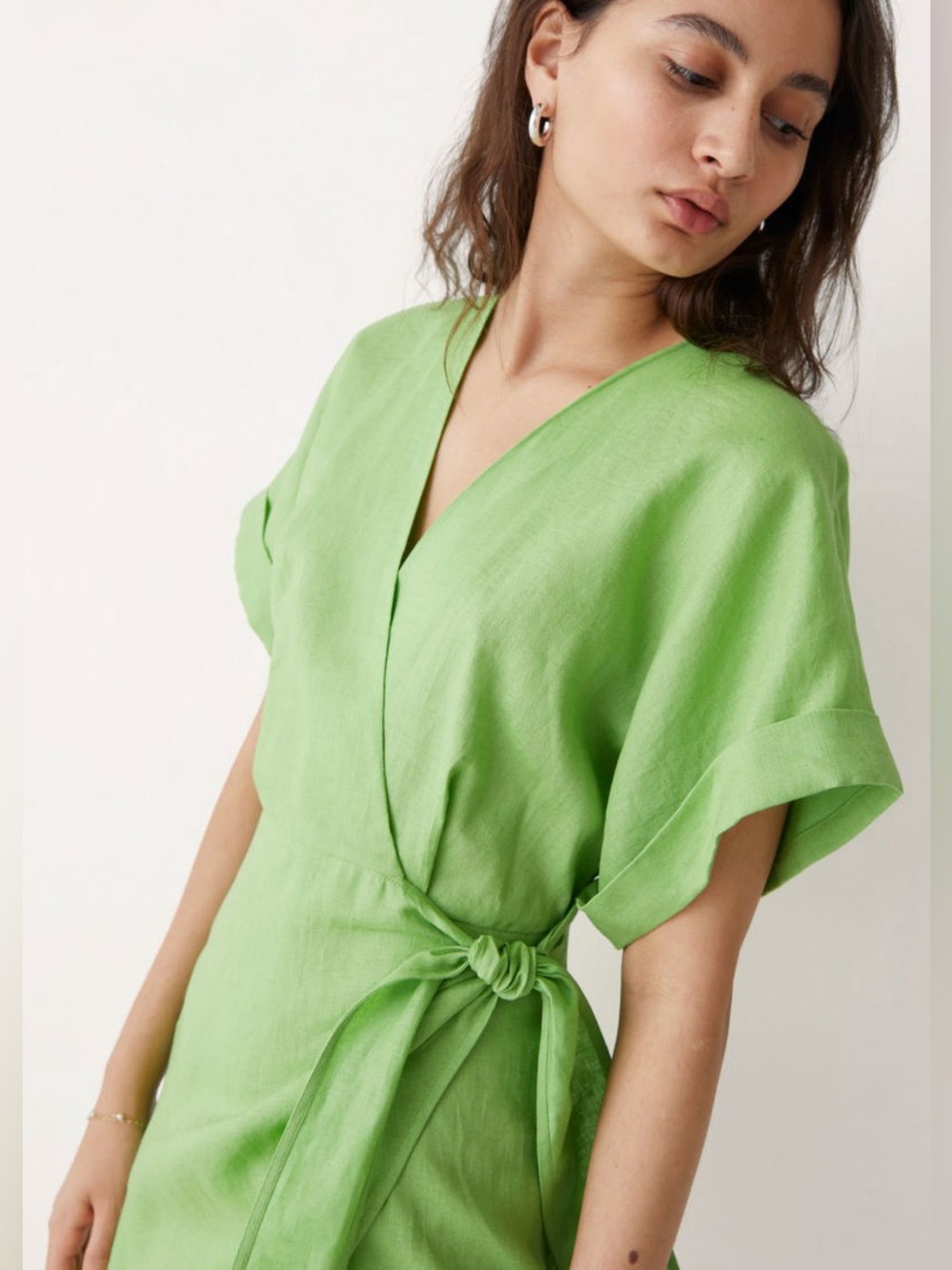 & Other Stories 100% Linen Wrap Dress